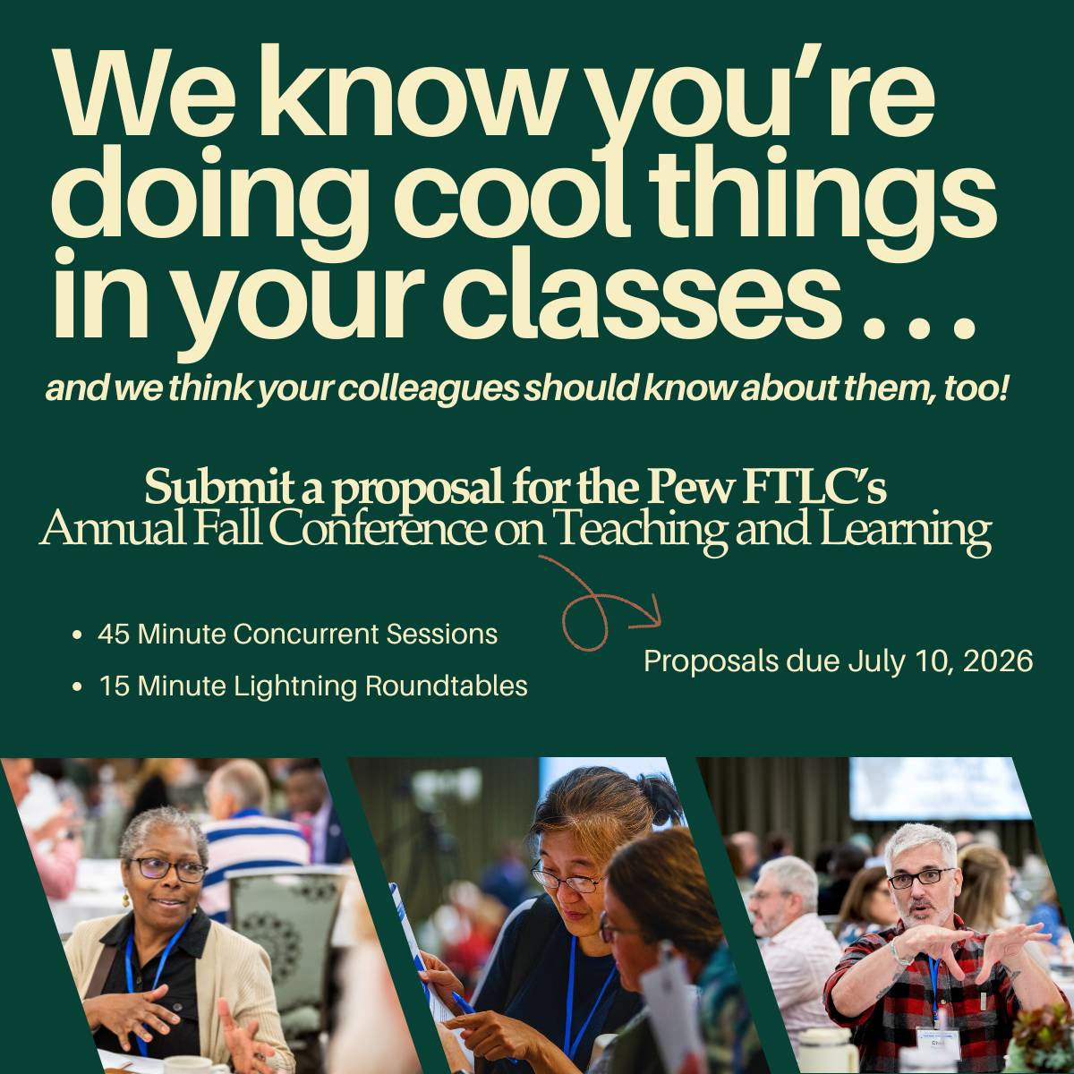 Flyer advertising the Call for Proposals for the Fall Conference on Teaching and Learning